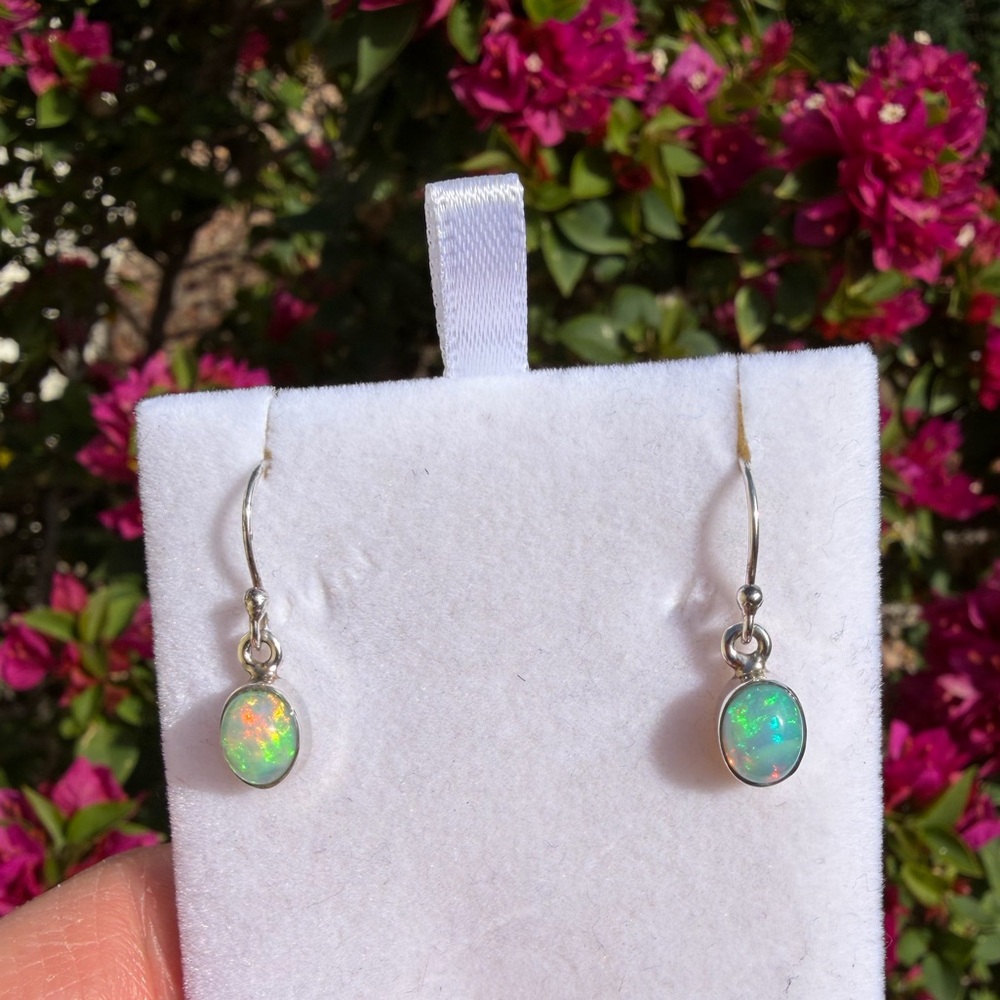 Ethiopian Opal Fish Hook Earrings